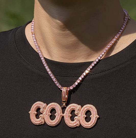 Ice Out 14k Rose Gold Plated Tennis Necklace