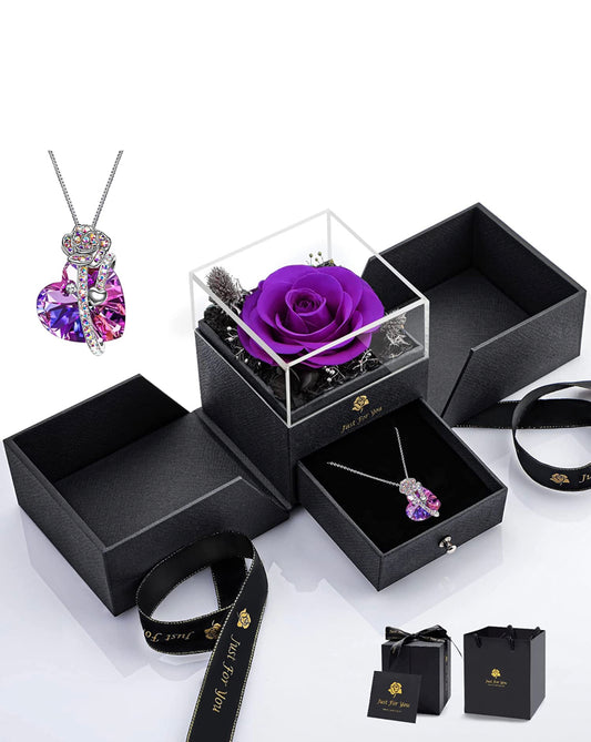 Valentines Rose Gift Box w/ Necklace