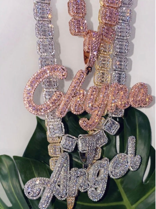 Iced Out Gold Plated Barbie Name Pendant – ICE BY TIOR