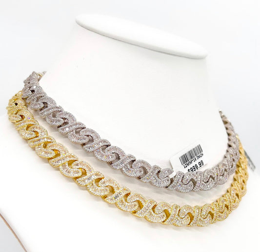 14k Bust Down Infinity Baguette Necklace