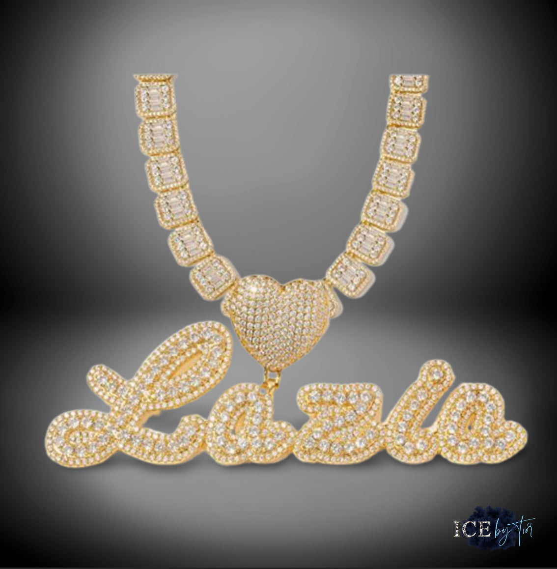 Iced Out Gold Plated Barbie Name Pendant – ICE BY TIOR